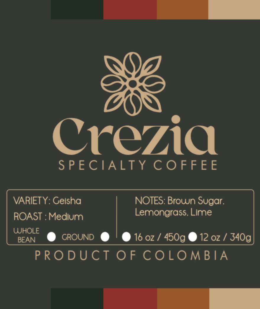 crezia coffee geisha label